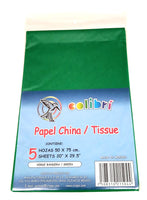 Bolsa de Papel de China COLIBRI® en bolsa de 5 piezas VERDE BANDERA